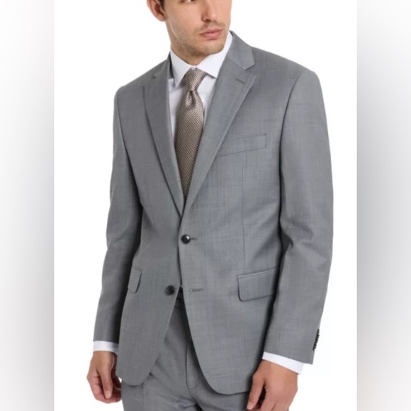 NWT Michael Kors Wool Blend Classic Fit Stretch Suit Jacket Light Grey - Sz 50L
